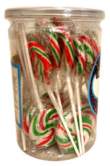 Candy Showcase Swirly Pops - Red, Green & White and more Confectionery at The Professors Online Lolly Shop. (Image Number :13508)