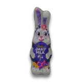 Cadbury Dairy Milk Small 80g Hollow Chocolate Bunny alternate foil design front view, available at The Professors Online Lolly Shop.