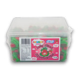 Chunky Funkeez Jelly Filled Strawberries tub showing product details and fun packaging for soft jelly-filled candy. Chunky Funkeez Jelly Filled Strawberries tub showing product details and fun packaging for soft jelly-filled candy.