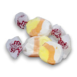 Candy Corn flavoured salt water taffy in orange, white, and yellow, gluten-free, available at The Professors Online Lolly Shop Candy Corn flavoured salt water taffy in orange, white, and yellow, gluten-free, available at The Professors Online Lolly Shop