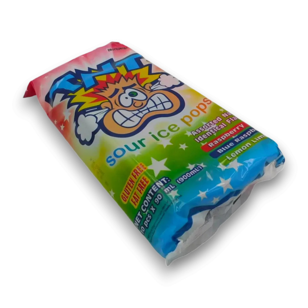 TNT Sour Ice Pop Bag - 10 x 90ml Sour Ice Blocks