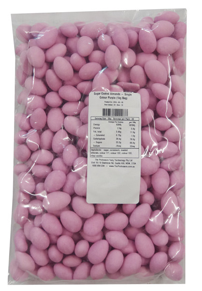Sugar Coated Almonds Single Colour Purple, and other Confectionery at