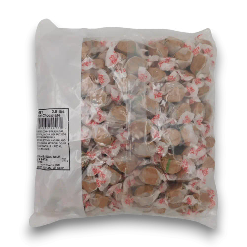 Taffy Town Hot Chocolate Salt Water Taffy individually wrapped chewy pieces, available at The Professors Online Lolly Shop Taffy Town Hot Chocolate Salt Water Taffy individually wrapped chewy pieces, available at The Professors Online Lolly Shop