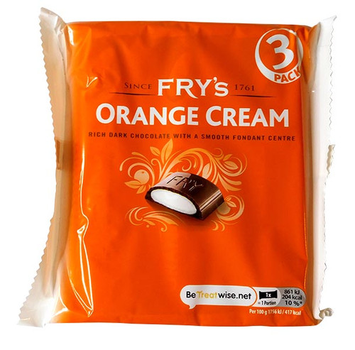 Fry s Orange Cream 3 Pack, by Cadbury,  and more Confectionery at The Professors Online Lolly Shop. (Image Number :20078)
