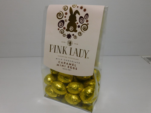 Pink Lady - Mini Caramel Milk Chocolate Eggs (180g bag)