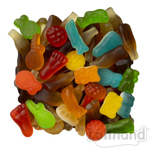 Lolliland Gummi Party Mix 1kg assortment of colourful gummy bottles, bears, fish and novelty shapes at The Professors