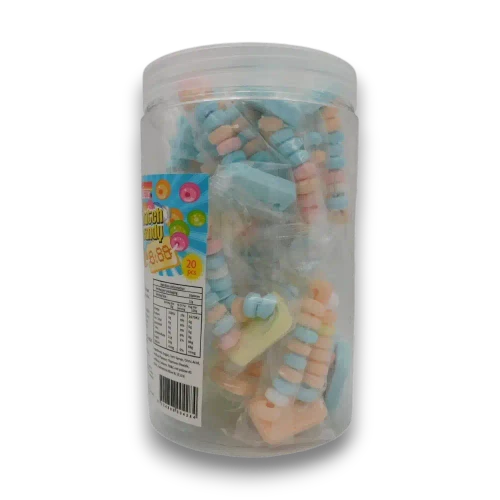 Sweet Treats Candy Watch display jar filled with individually wrapped wearable candy watches.