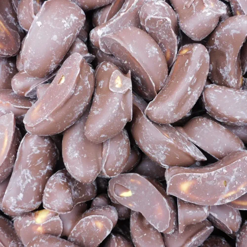 Close-up view of Milk Chocolate Banana with a banana-flavoured centre and milk chocolate coating.