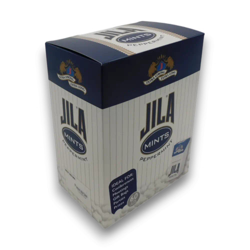 Jila Mini Peppermint Mints 60 x 8g display, peppermint mint multipack at The Professors Online Lolly Shop.