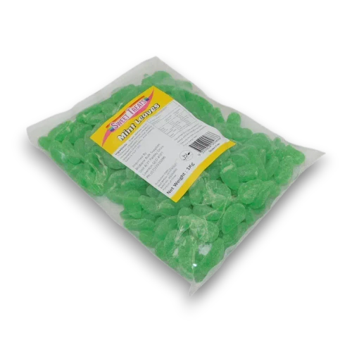 Sweet Treats Spearmint Leaves 1kg bag, soft jelly lollies, available at The Professors Online Lolly Shop.