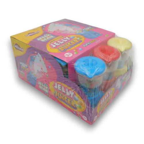 Jelly Bean Jelly Juicer 12x20g novelty dispenser featuring tutti frutti jelly beans, available at The Professors Online Lolly Shop. Jelly Bean Jelly Juicer 12x20g novelty dispenser featuring tutti frutti jelly beans, available at The Professors Online Lolly Shop.