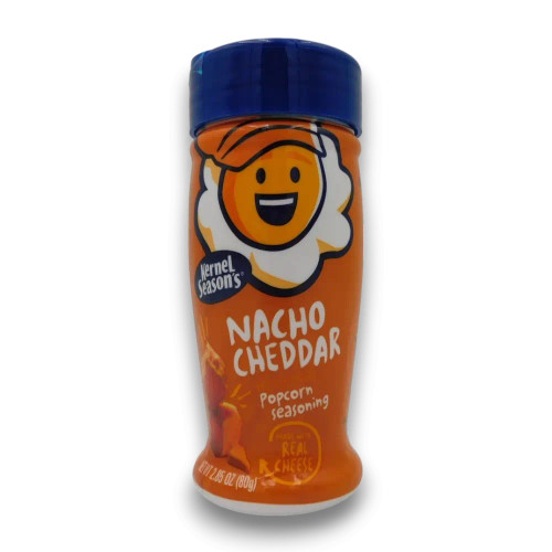 Kernel Season's Nacho Cheddar Popcorn Seasoning 80g shaker bottle, available at The Professors Online Lolly Shop. Kernel Season's Nacho Cheddar Popcorn Seasoning 80g shaker bottle, available at The Professors Online Lolly Shop.