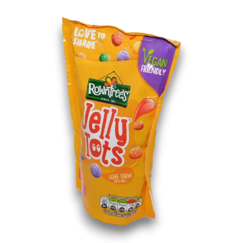 Rowntrees Jelly Tots fruit-flavoured jellies in a 150g bag, sold at The Professors Online Lolly Shop.