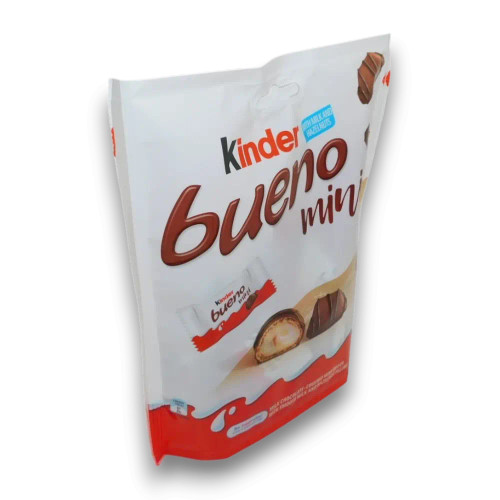 Individually wrapped Kinder Bueno Mini treats in a 97g bag, perfect for sharing, at The Professors Online Lolly Shop.