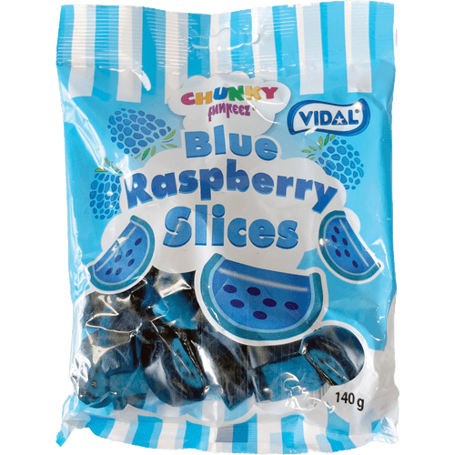 Vidal - Chunky Funkeez - Blue Raspberry Slices (140g bag) Vidal - Chunky Funkeez - Blue Raspberry Slices (140g bag)