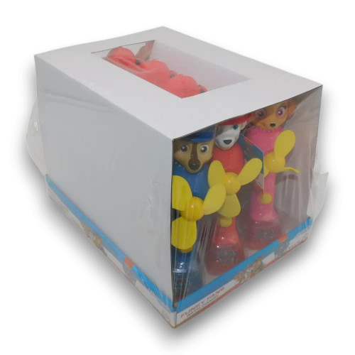 Paw Patrol Funky Fans display with 12 novelty fans featuring jelly candy and 3D characters, available at The Professors. Paw Patrol Funky Fans display with 12 novelty fans featuring jelly candy and 3D characters, available at The Professors.