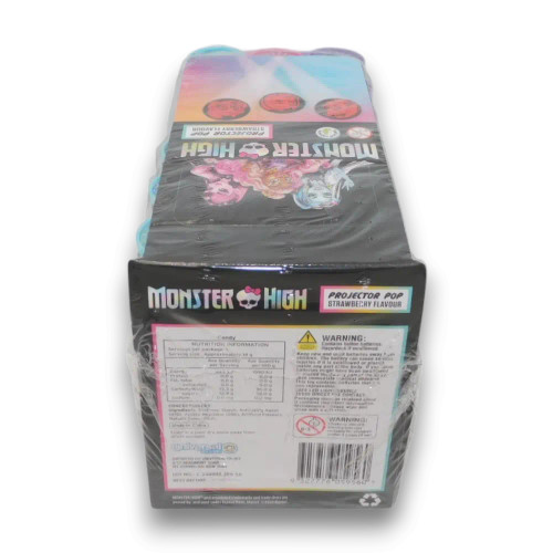 Universal Candy Monster High Projector Pop display unit with assorted projector tubes, available at The Professors.
