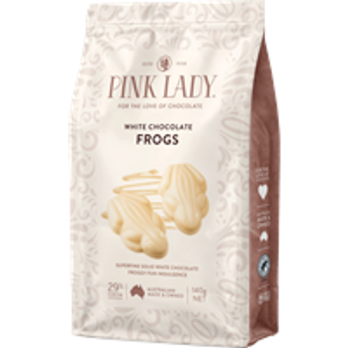 Pink Lady - White Chocolate Frogs (140g pouch) Pink Lady - White Chocolate Frogs (140g pouch)