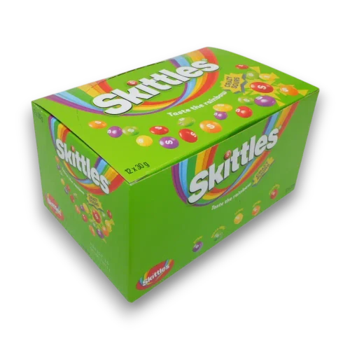 Skittles Mini Tubes Crazy Sours display unit for retail counters and impulse confectionery sales.
