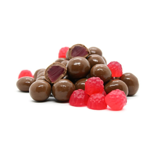 Choco Nuts - Milk Chocolate Raspberry Jellies (1kg bag) Choco Nuts - Milk Chocolate Raspberry Jellies (1kg bag)