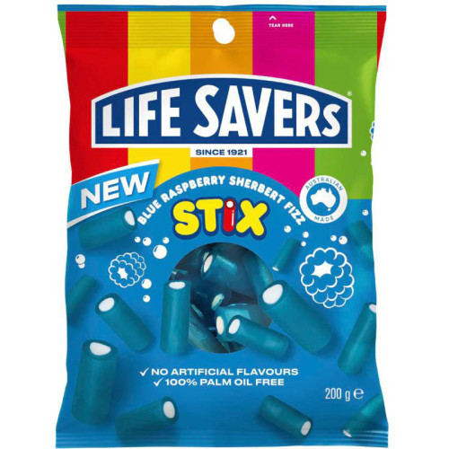 Life Savers - Blue Raspberry Sherbert Fizz Stix (200g bag)
