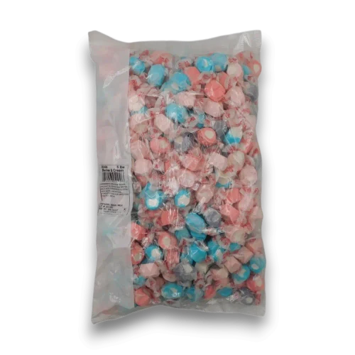 Taffy Town Salt Water Taffy Berries & Cream mix in a 2.3kg bulk bag with creamy fruit-flavoured assortment, available at The Professors