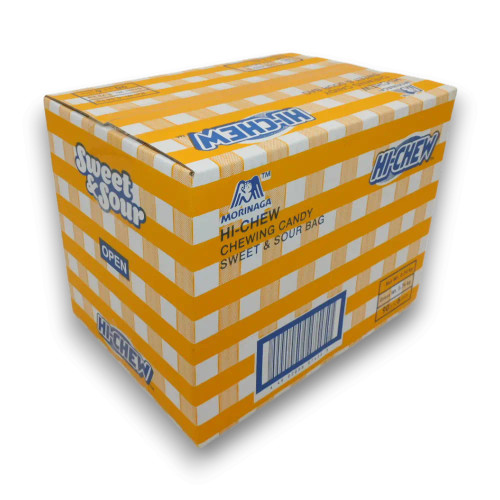 Morinaga Hi-Chew Sweet and Sour chewing candy box side view, available at The Professors Online Lolly Shop.