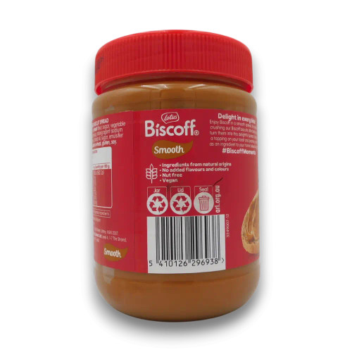 Lotus Biscoff caramelised biscuit spread smooth 720g jar by Lotus Bakeries, available at The Professors Online Lolly Shop
