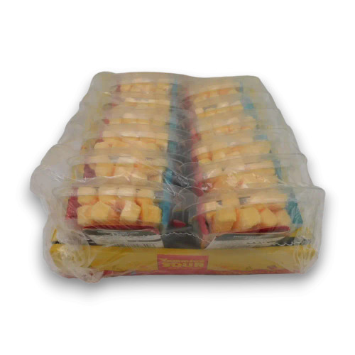 Yammiez Sour Fries marshmallow display unit showing individual 44g packs, novelty marshmallow sweets from The Professors