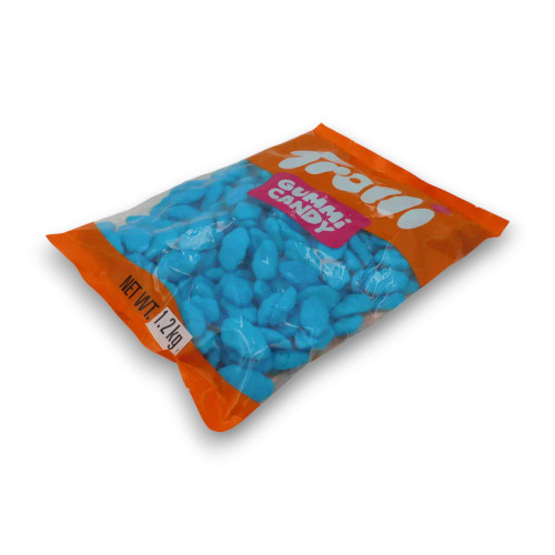 Trolli Blue Raspberry Clouds bulk gummy candy bag, available at The Professors Online Lolly Shop.