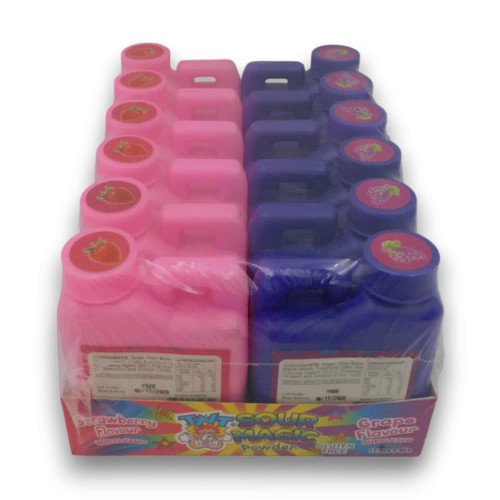 TNT Sour Magic Powder 40g colourful bottle packaging in 12-pack tray, available at The Professors Online Lolly Shop.