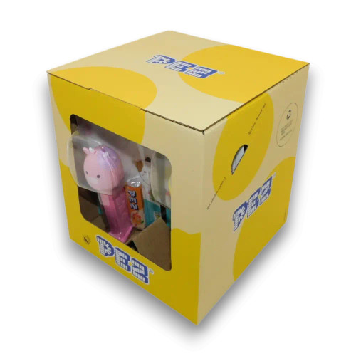 Pez Squishmallows candy dispenser display unit with assorted designs and refill packs, available at The Professors