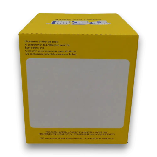 Pez Candy Dispensers Trolls 6 x 17g display carton back view, available at The Professors Online Lolly Shop.