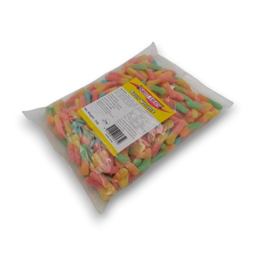 Sweet Treats sour worms gummy lollies in bulk 1kg bag for parties and retail, available at The Professors Online Lolly Shop.