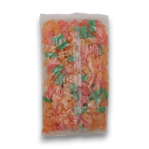Sweet Treats Fruity Bears 1kg bag showing mixed fruit-flavoured gummy bear lollies from The Professors Online Lolly Shop.