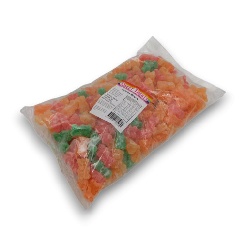 Sweet Treats Fruity Bears fruit-flavoured gummy bears in a 1kg bag for parties and shops from The Professors Online Lolly Shop.