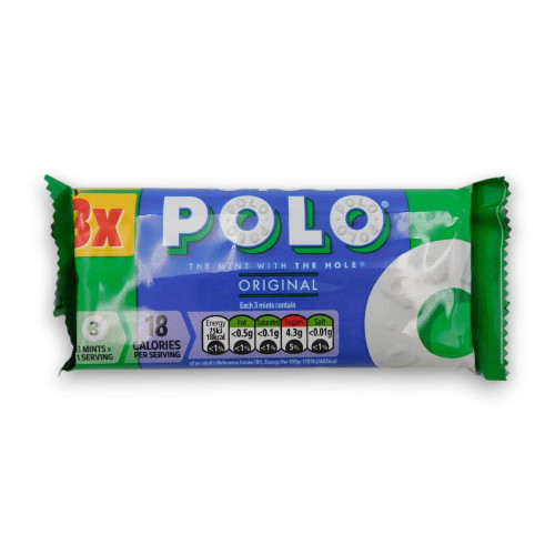 Nestle Polo Mints Original 3 pack rolls showing classic peppermint ring mints in multipack, available at The Professors