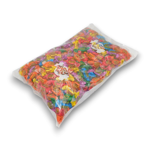 Close-up of individually wrapped Taffy Town Sassy Sour Fruits salt water taffy assortment, available at The Professors