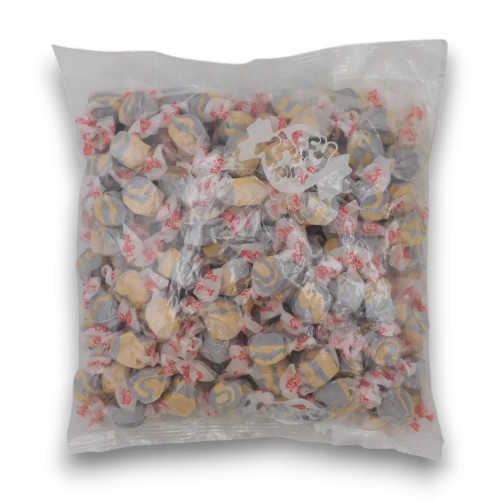 Taffy Town Blackberry Crumble salt water taffy 1.1kg bulk bag, available at The Professors Online Lolly Shop.