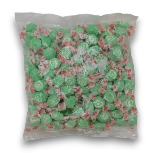 Taffy Town - Salt Water Taffy - Key Lime Taffy 1.1kg bag with green swirl-filled chewy taffies, at The Professors Online Lolly Shop.