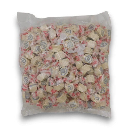 Taffy Town Salt Water Taffy PB&J 1.1kg bulk bag filled with individually wrapped swirl taffy pieces at The Professors Online Lolly Shop.