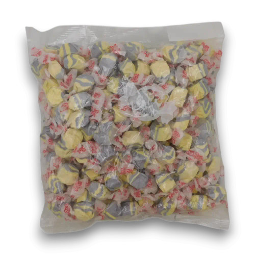 Taffy Town Raspberry Lemonade Salt Water Taffy 1.1kg bag with individually wrapped chewy pieces, available at The Professors