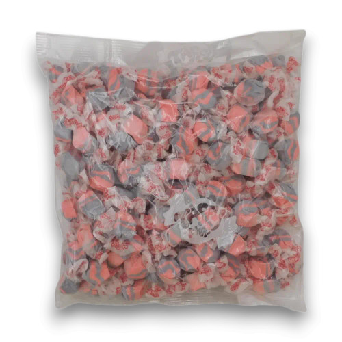 Taffy Town Tropical Punch Salt Water Taffy 1.1kg bag with wrapped chewy taffy pieces, available at The Professors Online Lolly Shop.