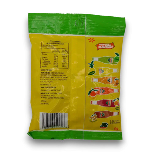 Naturally flavoured Jarritos Gummies in assorted fruit flavours packed in a 113g bag from The Professors.