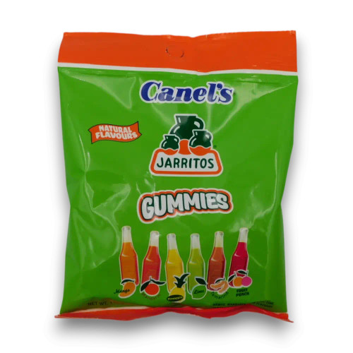 Canels Jarritos Sour Gummies 113g bag with bottle-shaped sour gummies in assorted fruit flavours from The Professors.