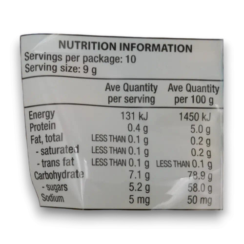 Nutritional information of Trolli SpongeBob SquarePants Krabby Patties 90g bag
