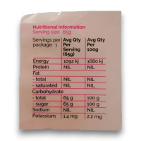 Nutritional information of King Fairy Floss White