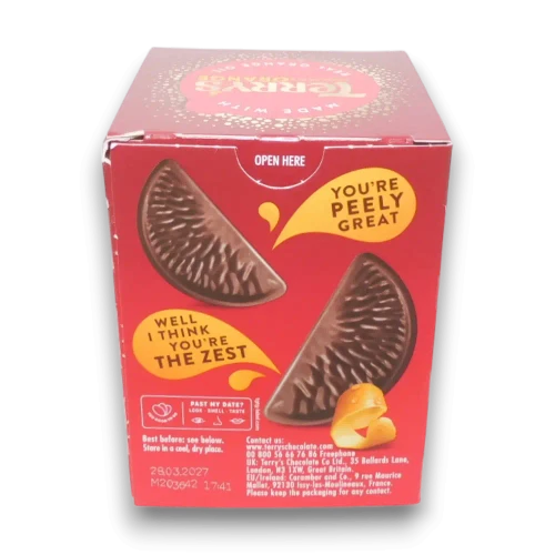Terry's Chocolate Orange Dark Ball 145g boxed dark chocolate orange with segmented pieces at The Professors Online Lolly Shop.