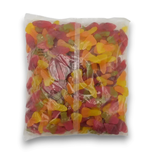 Assorted fruit flavoured Kingsway Space Mix gummies in a 3kg bag featuring colourful space-themed shapes at The Professors.