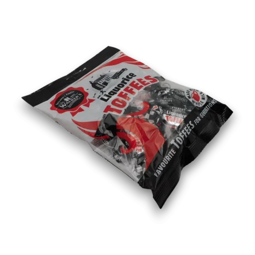 Walkers Nonsuch Liquorice Toffees 150g confectionery bag with classic wrapped chewy toffees, available at The Professors